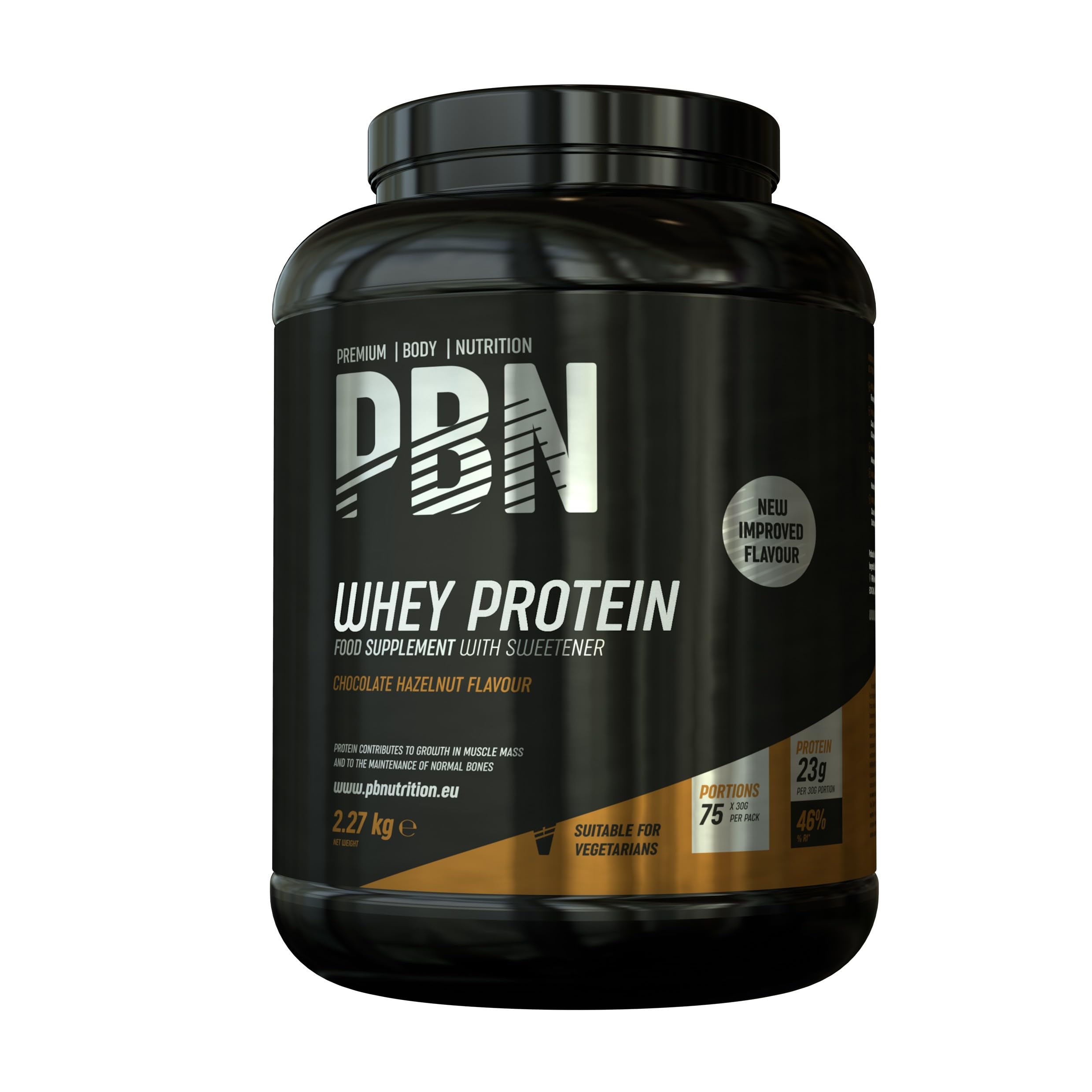 PBN - Premium Body Nutrition Whey Protein/Molkeneiweißpulver, 2,27 kg Schokolade-Haselnuss
