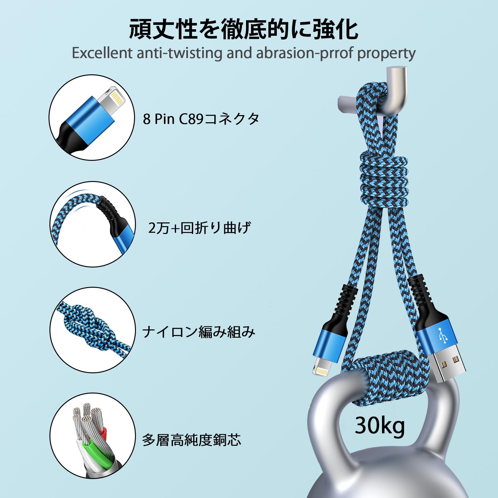 Amazon.co.jp: Ocbuo phone 充電ケーブル【4本組/4色/MFi認証