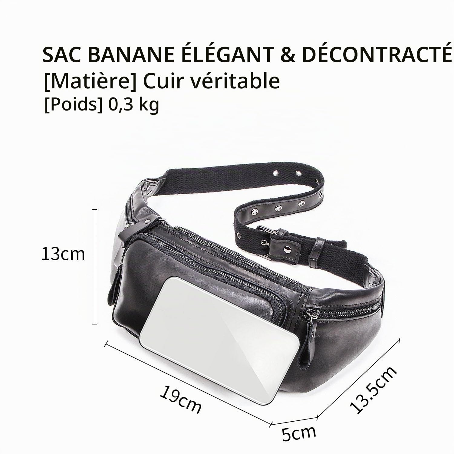 FANDARE Sac de Ceinture Sac de Poitrine Homme Sac Banane Cuir Sac de Ceinture Sac d'épaule Sling Bag Imperméable Sling Bag pour Sports, Escalade, Jogging, Randonnée, Voyage Garçon