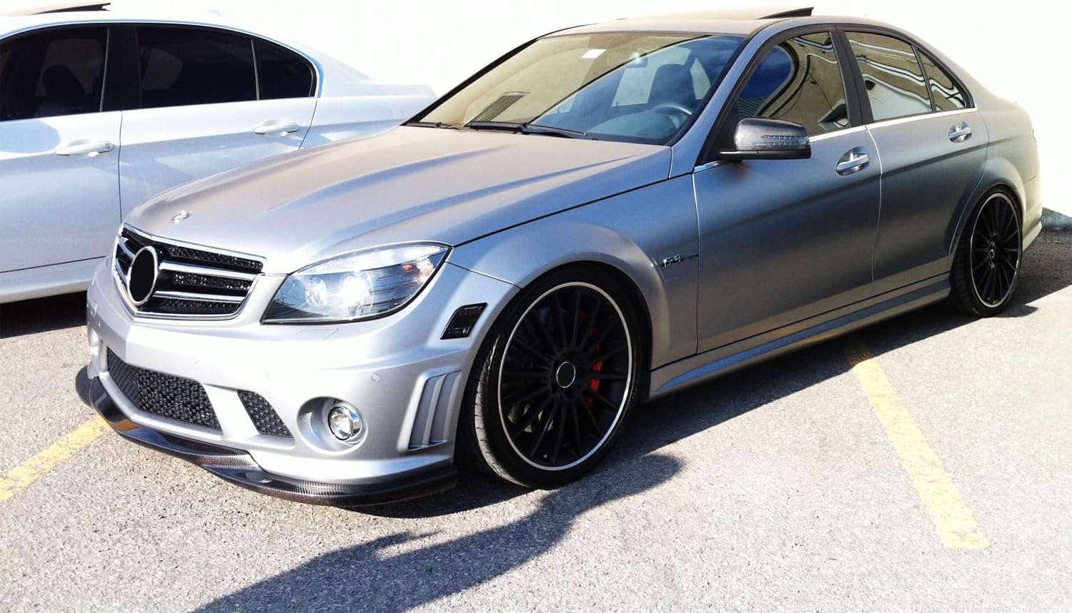 iJDMTOY Smoked Lens White Full LED Front Side Marker Light Kit Compatible With 2008-11 Mercedes W204 C250 C300 C350 & 2008-2013 C63 AMG, Powered by SMD LED, Replace OEM Sidemarker Lamps