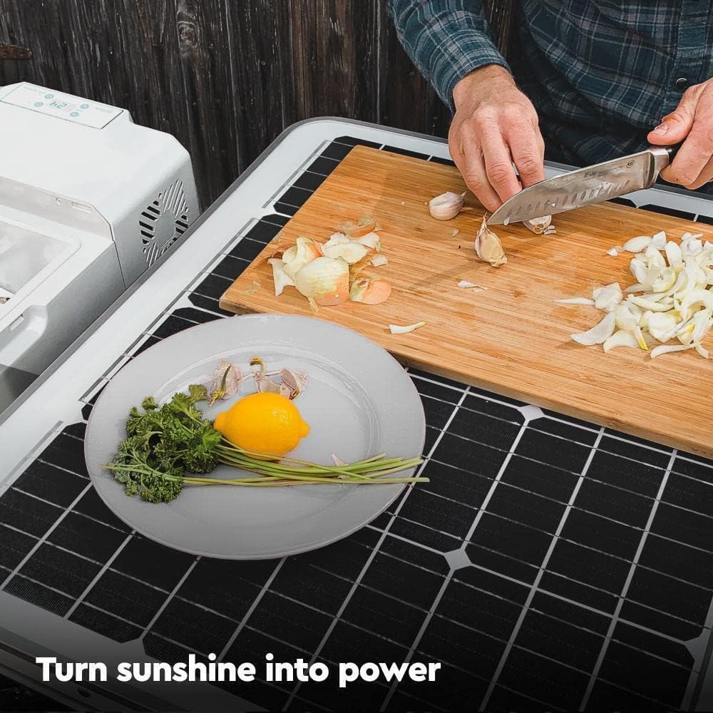 GOSUN Outdoor Solar Table 120W Folding Table with Handle | Off Grid Kitchen Table for Picnic, Party, Camping | Easy to Carry and Store
