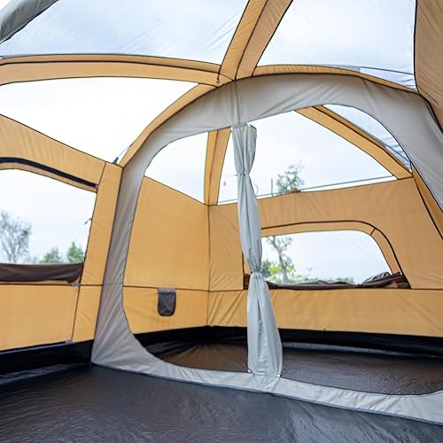 Miniatura 5 de Tienda de campaña familiar para 4 a 6 personas, diseño de sala de estar con techo de malla, tela Oxford impermeable 150D, lluvia completa, fácil