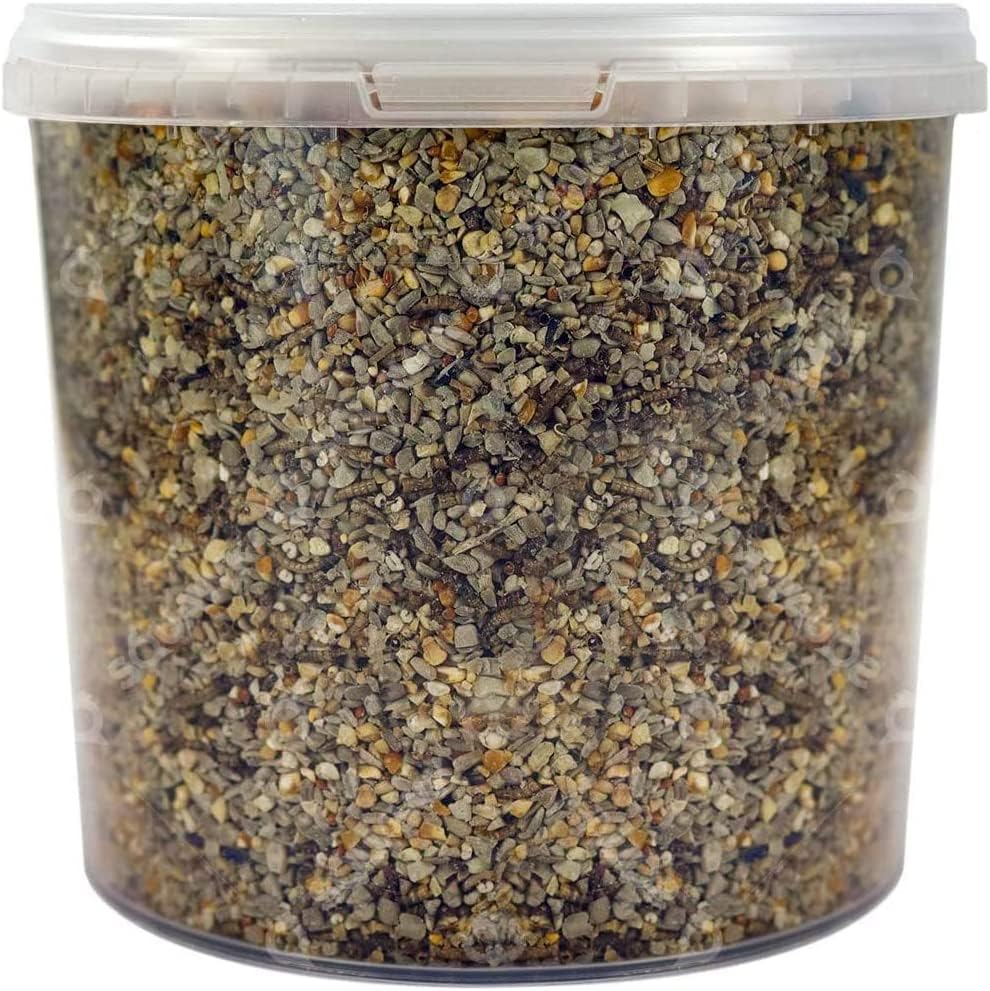 SQUAWK Robin & Songbird Food | Premium Enhanced Formula, Full of Natural Ingredients | Free of Husks & Germinating Seeds | Garden Wild Bird Feed Mix| Protein Rich, Full of Energy Mixture (10L Tub)