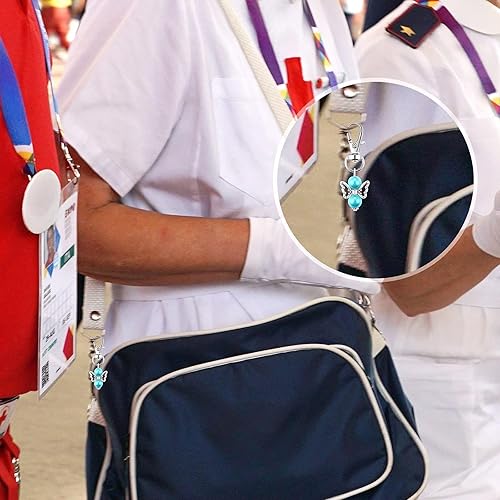 Miniatura 3 de Hicarer 100 llaveros de ángel con perlas de ángel, llavero de bautismo, regalos de devolución de invitados, llaveros para niñas y niños, baby