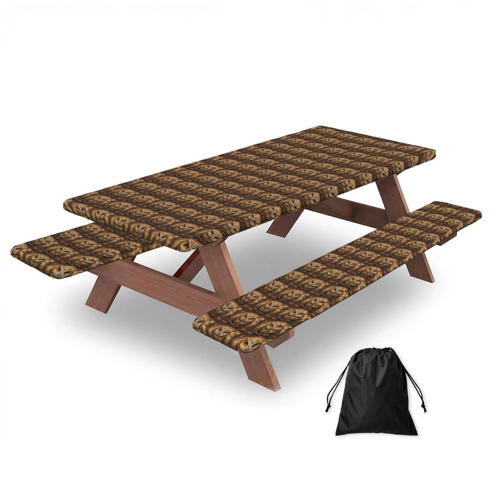 AYYQWE Owl Beliefs Print Picnic Table Bench Cover Outdoor Garden Party Decor Daily Accessory Gift