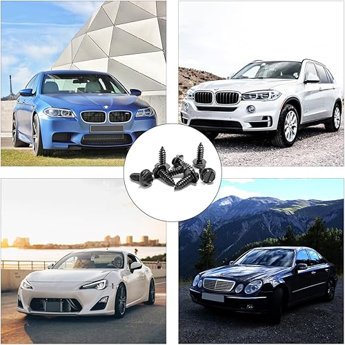 Miniatura 5 de Tornillos negros para matrícula, 8 sujetadores de acero inoxidable para matrículas y marcos o cubiertas de matrícula, a prueba de óxido, a prueba de