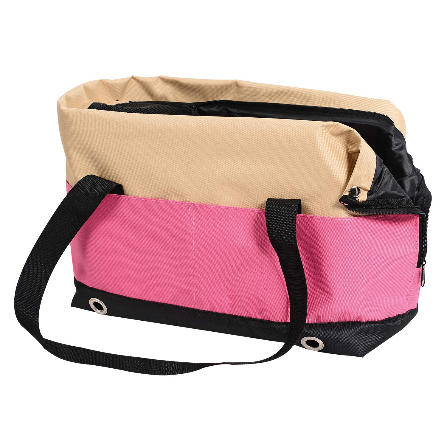 ARQUIVET Bolso Rosa para Transportar Mascotas - 40 x 22 x 28 cm - Transportín para Perros y Gatos - Bolso de Colgar con Apertura Superior - Cachorros y Otros Animales pequeños