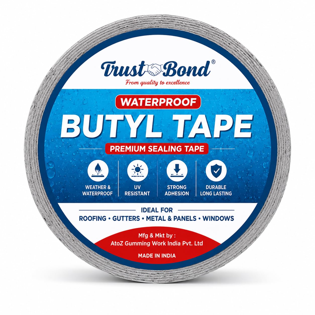 High Performance Butyl Tape, Waterproofing, High Adhesion Strength, Flexible and Elastic, Long Lasting-image-3