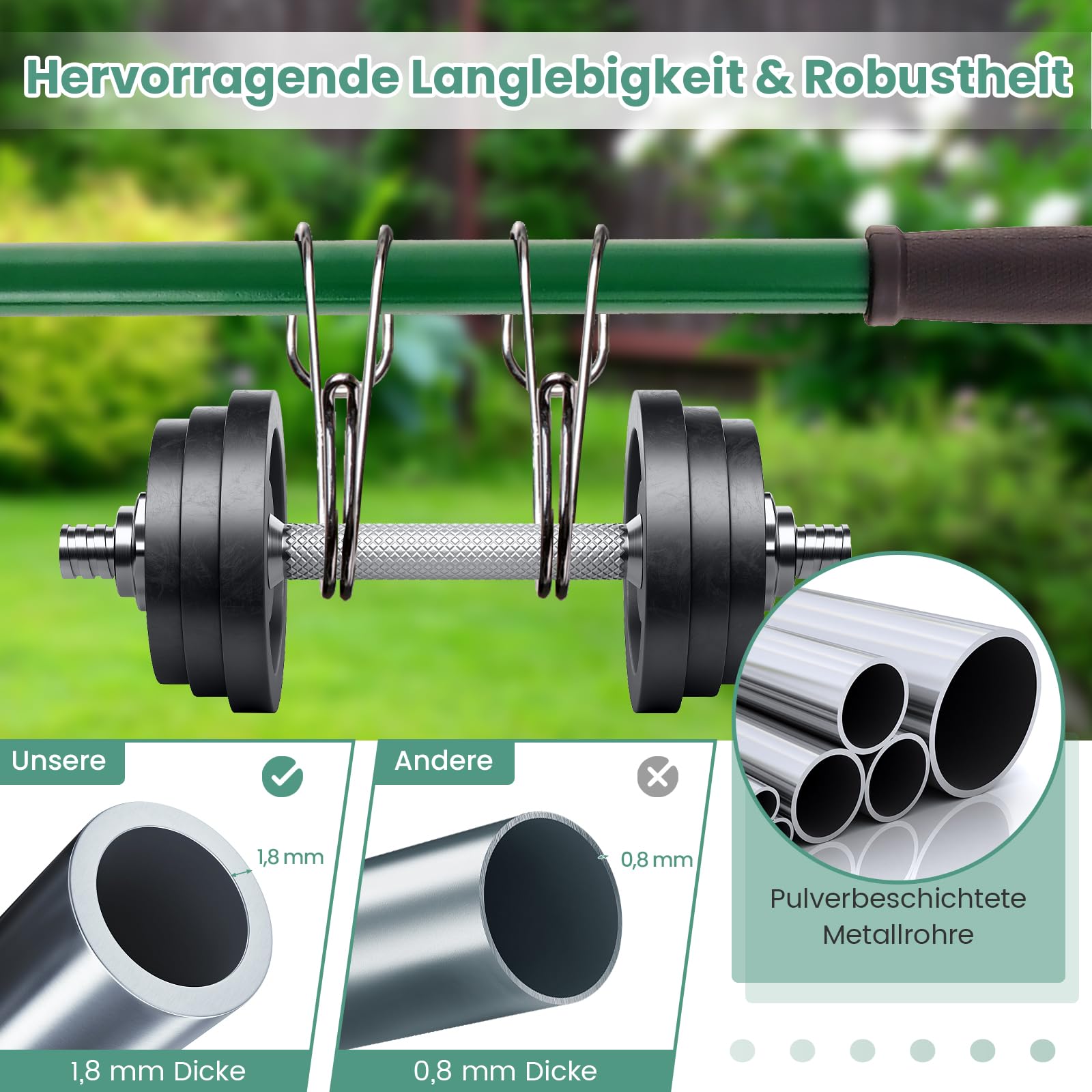 COSTWAY Rasen Nivellierrechen Metall, Rasenrechen mit ergonomischem Griff, Nivellierung von Sand Boden, Rechen Flächenebner Rasenwerkzeug, für Garten Hinterhof Golfplatz, Grün (91 cm x 25 cm)