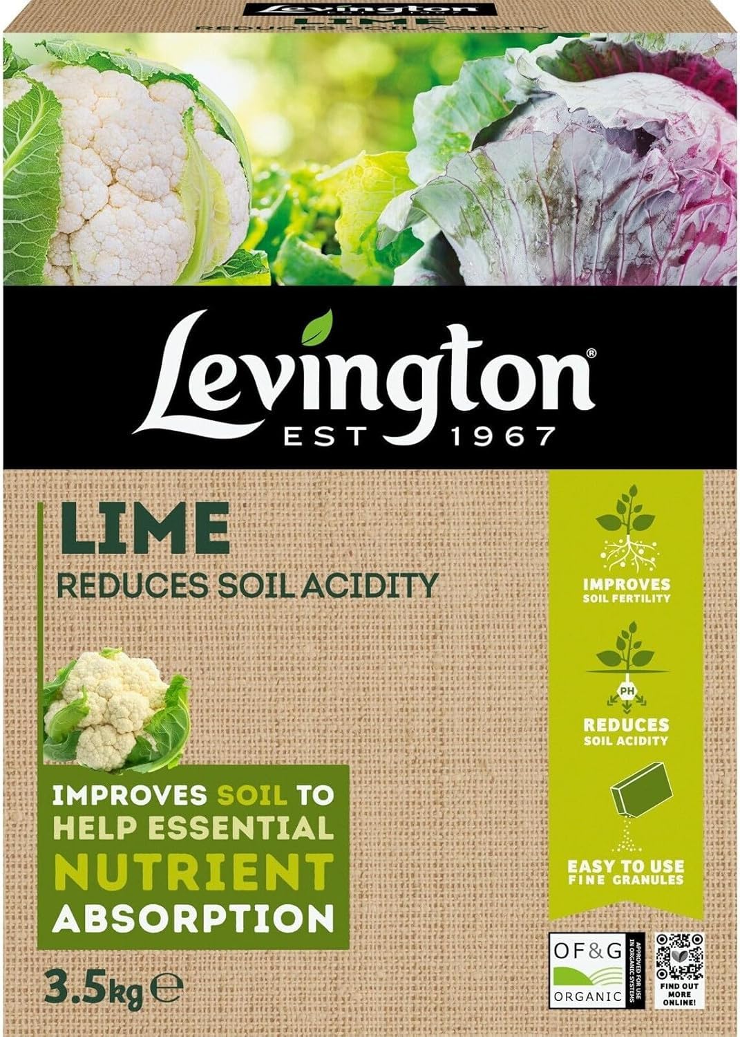 Levington Lime 3.5kg | Garden Soil Acidifier Corrector & pH Raiser | Neutralises Acidic Soil for Vegetables, Lawns & Flowers | Reduces Moss | Improves Nutrient Uptake & Soil Structure | 3.5kg