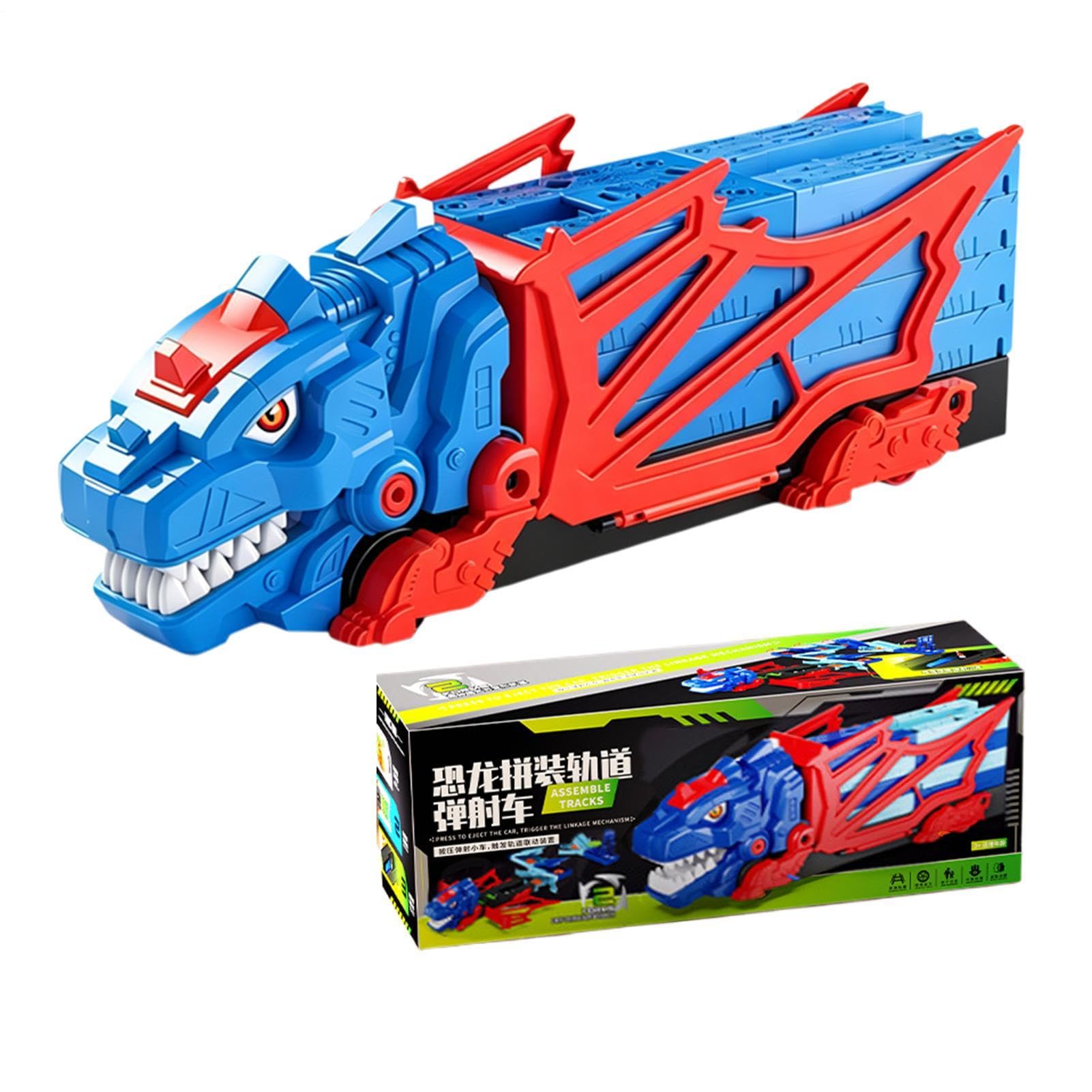 Generico Giocattoli Pista Da Corsa Dei Dinosauri Interattivo Flessibile DIY | Set Pista Macchinine Per Bambini Interno ed Esterno Asilo Giardino Casa Compleanno Viaggio