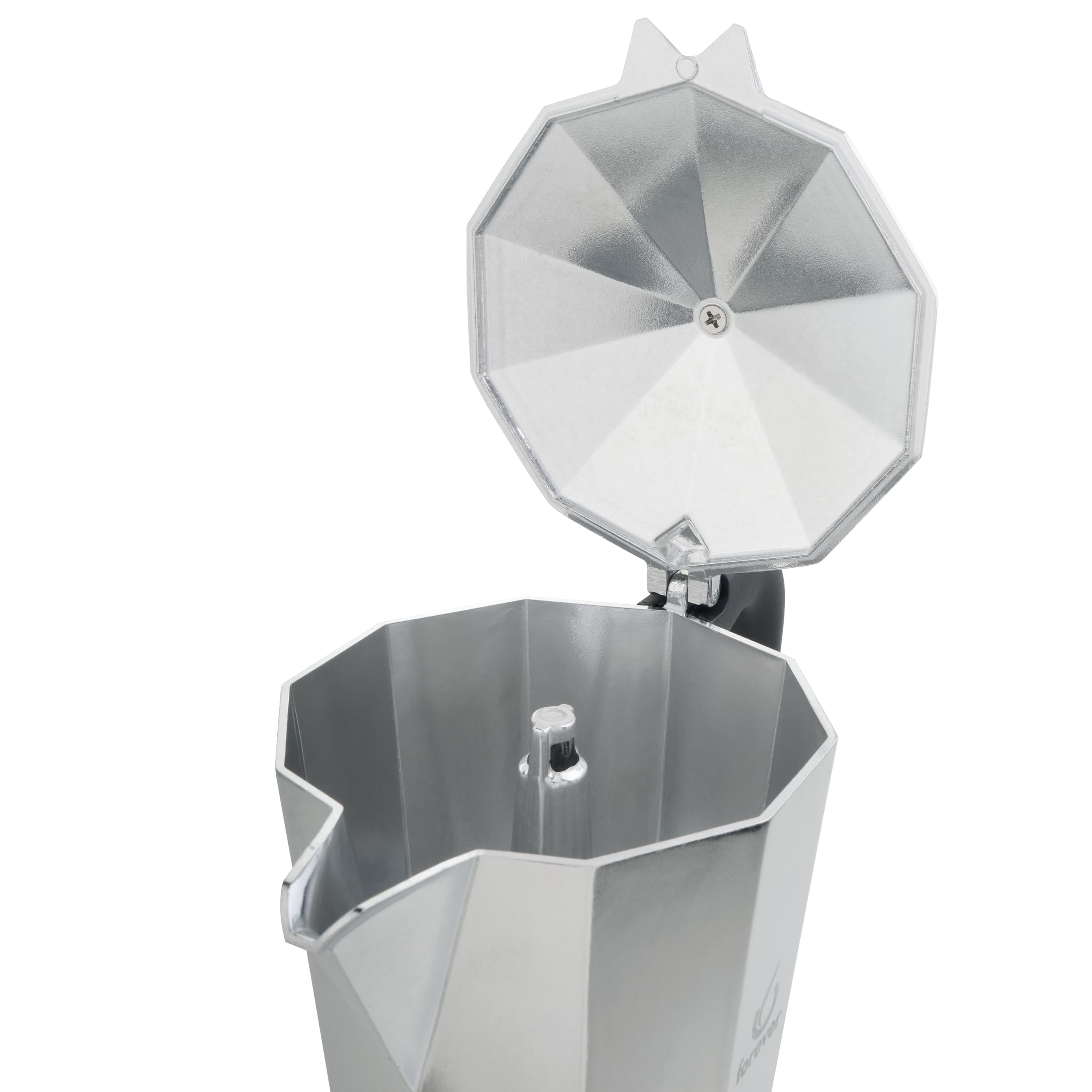 FOREVER Miss Moka Prestige | Caffettiera Moka in Alluminio (18 Tazze) | Macchina da Caffè Espresso per Casa e Campeggio | Caffettiera Portatile con Guarnizione in Silicone