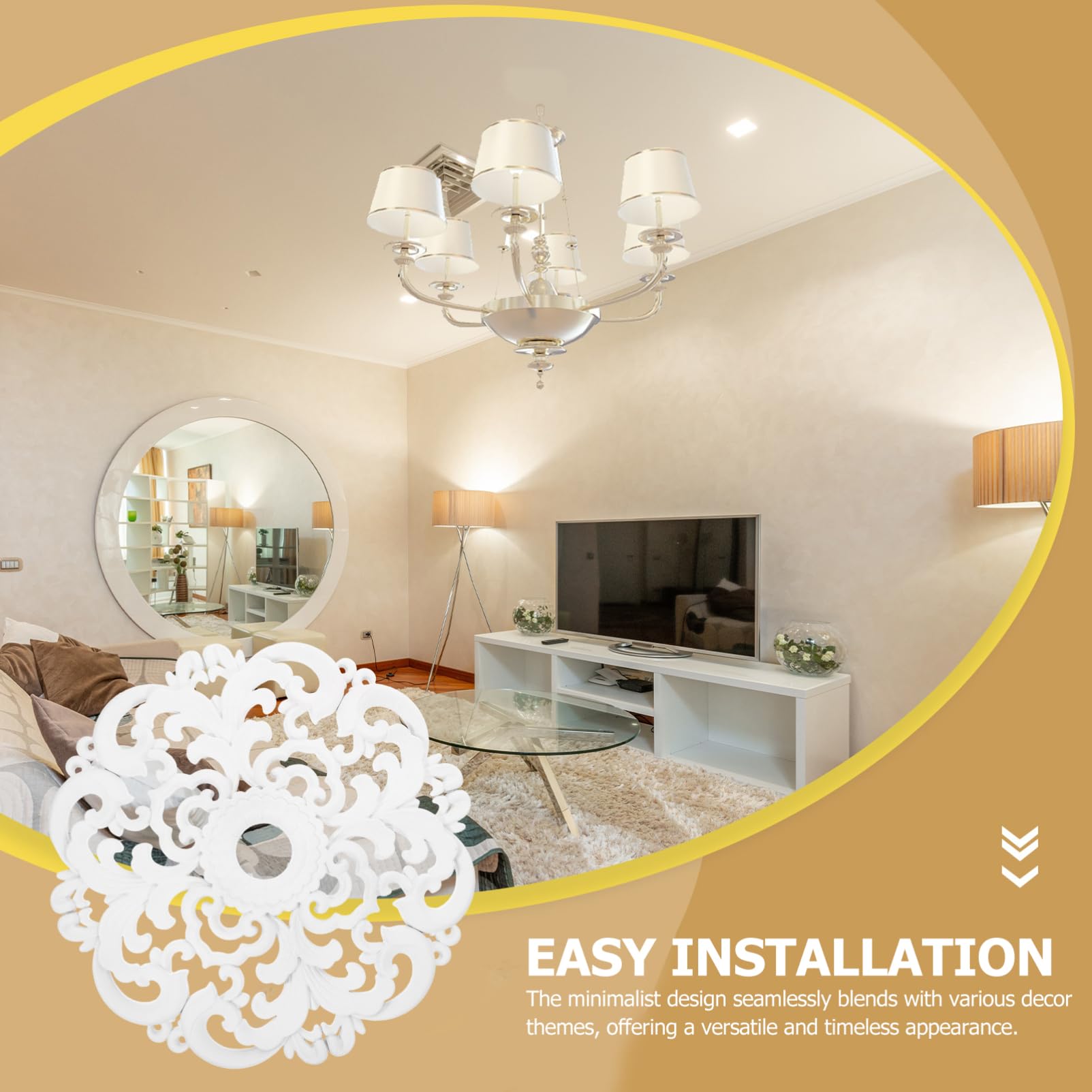 European Ceiling Medallion - Elegant Lighting Decor -9