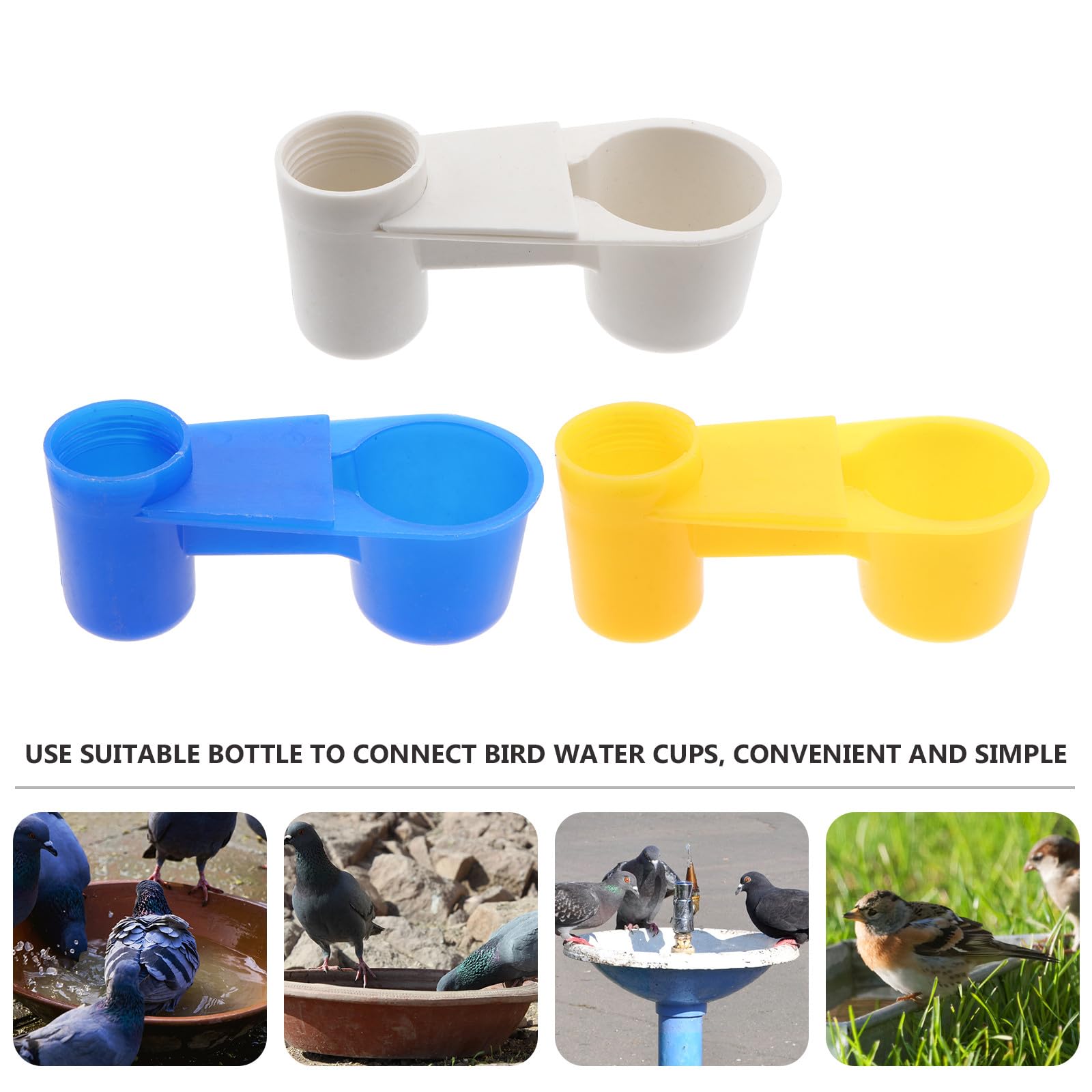 Dispenser Acqua per Piccioni 15 Pezzi in Plastico Beverino Doppio, Facile da Pulire, per Gabbie e Allevamento di Uccelli Domestici
