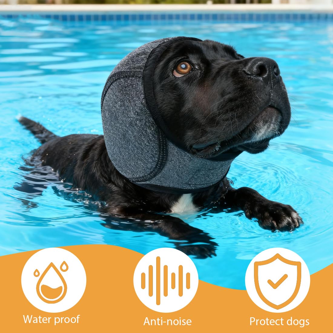 Paraorecchie Cocker Per Cani Impermeabili, Copriorecchie Cuffie Per Cani Antirumore, Protezione Regolabile Per Le Orecchie Per Animali Domestici, Protezione Dal Rumore Copri Orecchie Per Cane