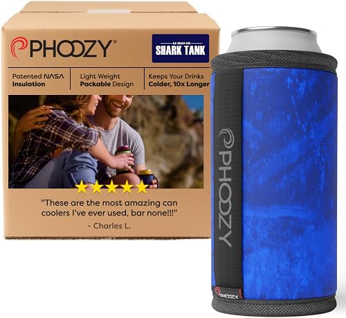 PHOOZY 断熱ドリンクホルダー 背の高い16オンス缶用 - 特許取得済みのNASA断熱材が飲み物を冷たく保ちます - ブルーPHOOZY 断熱ドリンクホルダー 背の高い16オンス缶用…