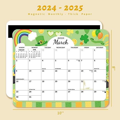 Miniatura 2 de Calendario magnético 2023-2024 para planificador de refrigerador, julio de 2023 a diciembre de 2024, organización magnética mensual de pared de