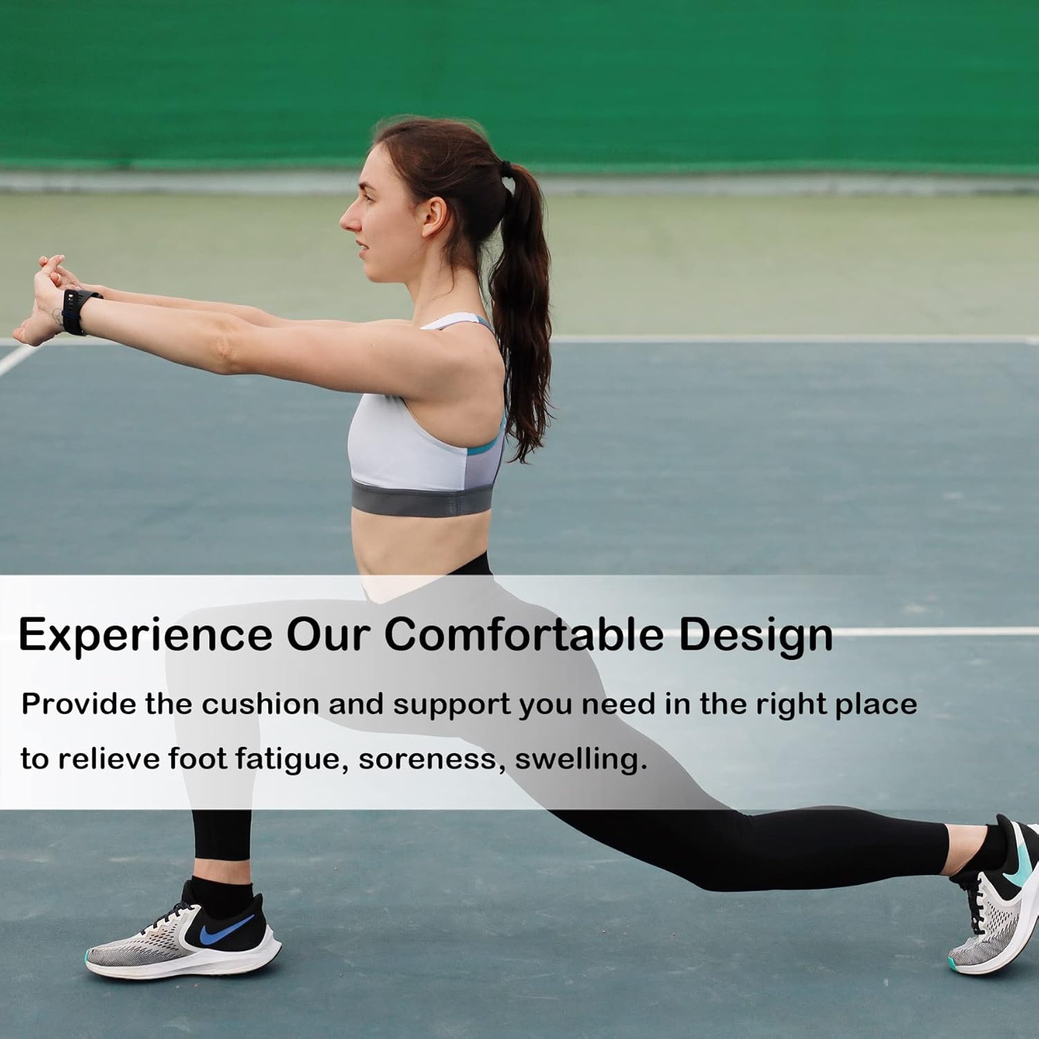 Womens Athletic Cushioned Anti-Blister Comfort Running Ankle Socks 5 Pairs - Image 8