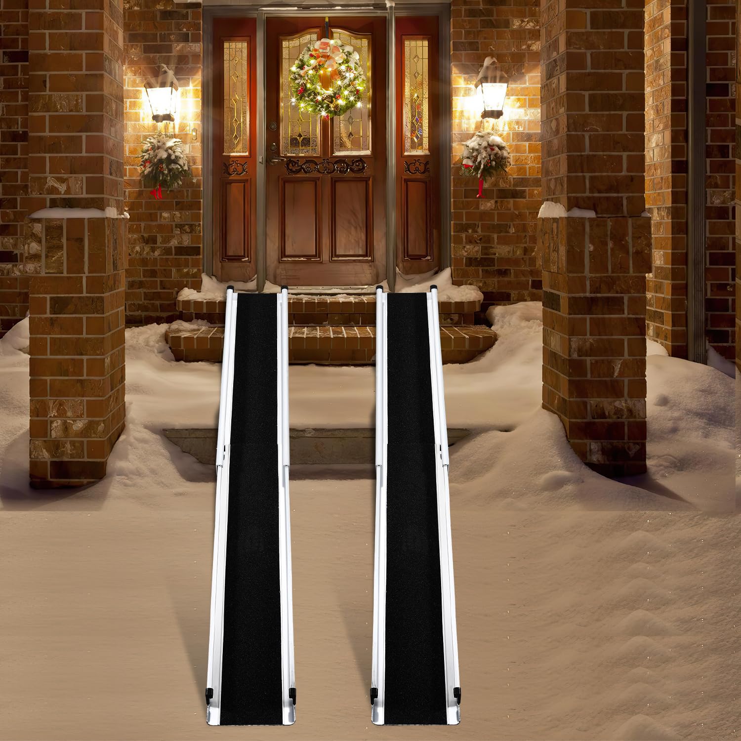 Sonnewelt Rampa telescópica para silla de ruedas (2 unidades, 87-152 cm, hasta 300 kg, para silla de ruedas, con bolsa de textil), plegable, para silla de ruedas, para silla de ruedas