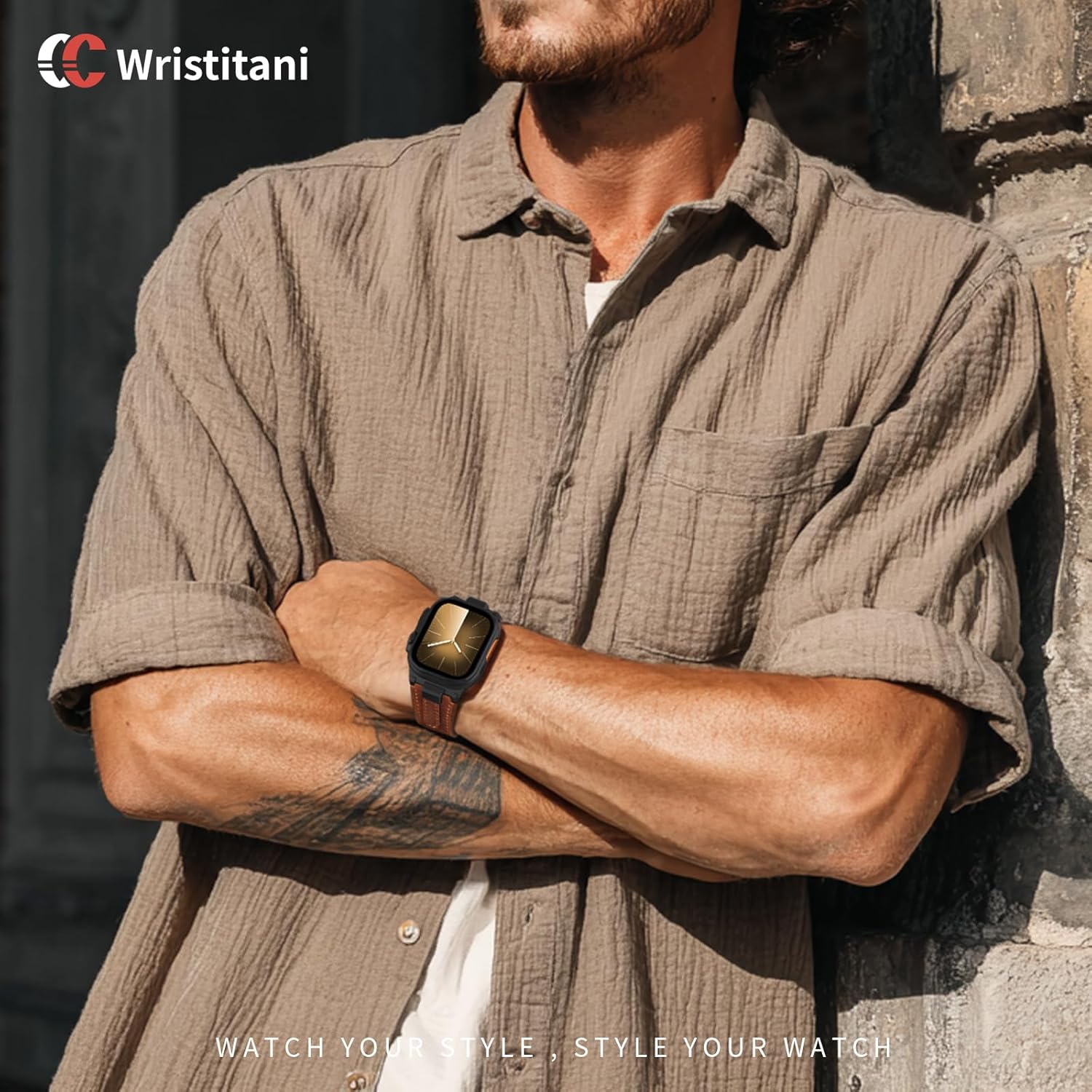 Wristitani Leather Bands Compatible with Apple Watch Band 49mm 46mm 45mm 44mm 42mm for Men, Metal Connector & Genuine Leather Replacement Straps for iWatch Ultra3/2/1 SE3/2/1 Series 11 10 9 8 7 6 5 4 - Image 6