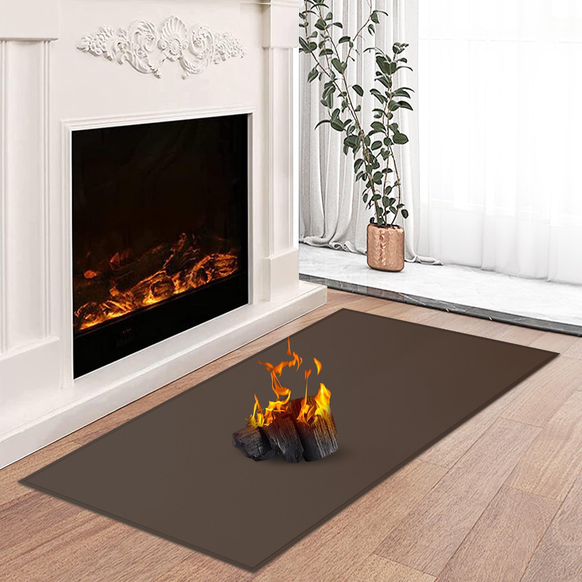 Hearth Rugs for Fireplaces Fire Resistant, 42 x 24 x 0.04 inch Fireproof Fireplace Mat Hearth Rug, Hearth Pads for Wood Stove Fireplace Indoor Outdoor