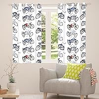 Vista 31 de Erosebridal Cortinas opacas de moda de los años 90, 30 % a 50 % para dormitorio, cortina de ventana con cinta de radio retro, tratamientos de Negro