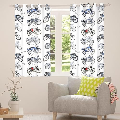 Miniatura 31 de Erosebridal Cortinas opacas de moda de los años 90, 30 % a 50 % para dormitorio, cortina de ventana con cinta de radio retro, tratamientos de Negro