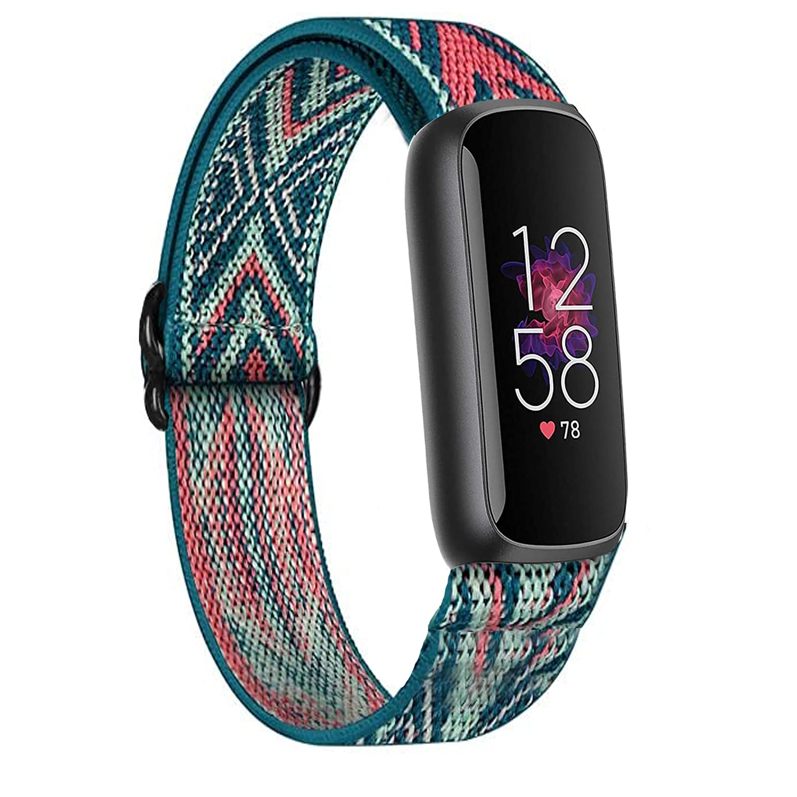 Giaogor Compatible for Fitbit Luxe Band Stretch Elastics Nylon Adjustable Replacement Strap Accessories Compatible for Fitbit Luxe Fitness and Wellness Tracker (Green Arrow)