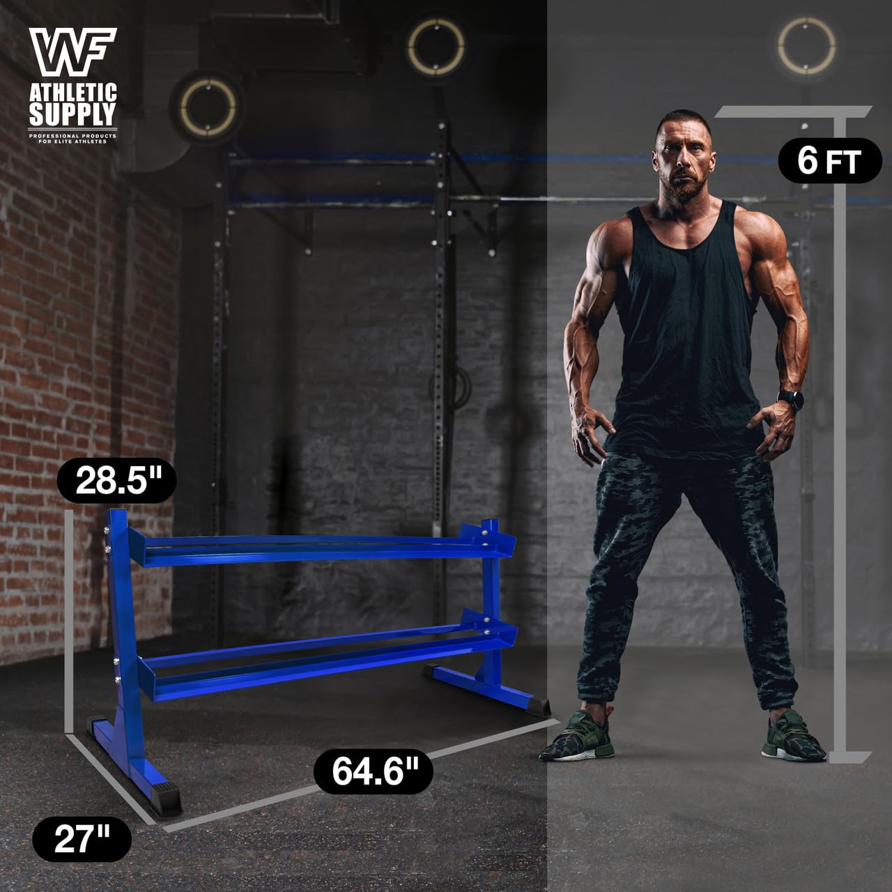 WF Athletic Supply Heavy-Duty Dumbbell Rack Stand, Weight Rack for Home Gym, Weight Holder, Available Sizes for Storage 5-50LB Black, RACK ONLY