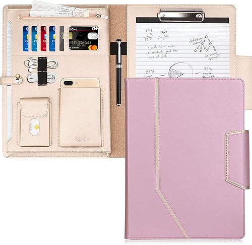 Miniatura 22 de Toplive- Cartera portadocumentos, carpeta para conferencias, organizador de documentos empresariales ejecutivo con tamaño carta/ tamaño A4,