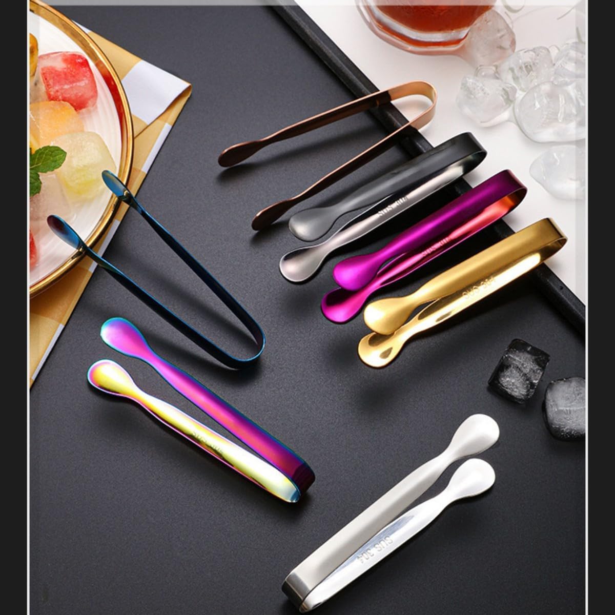 Sugar Tongs, Stainless Steel Mini Serving Appetizers Small Tongs For