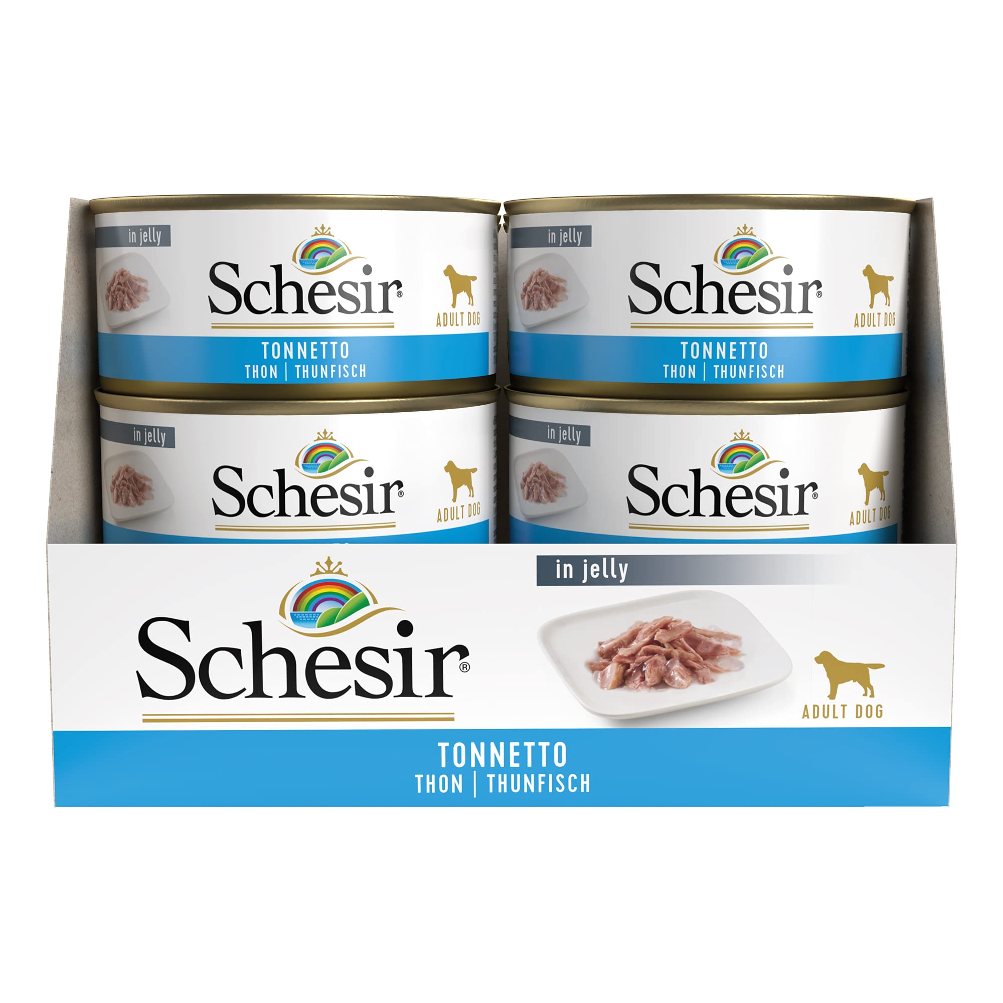 Schesir Cibo Umido Per Cani Adulti - Con Tonnetto E Piselli In Gelatina, 24 Lattine Da 85g - Foto 6