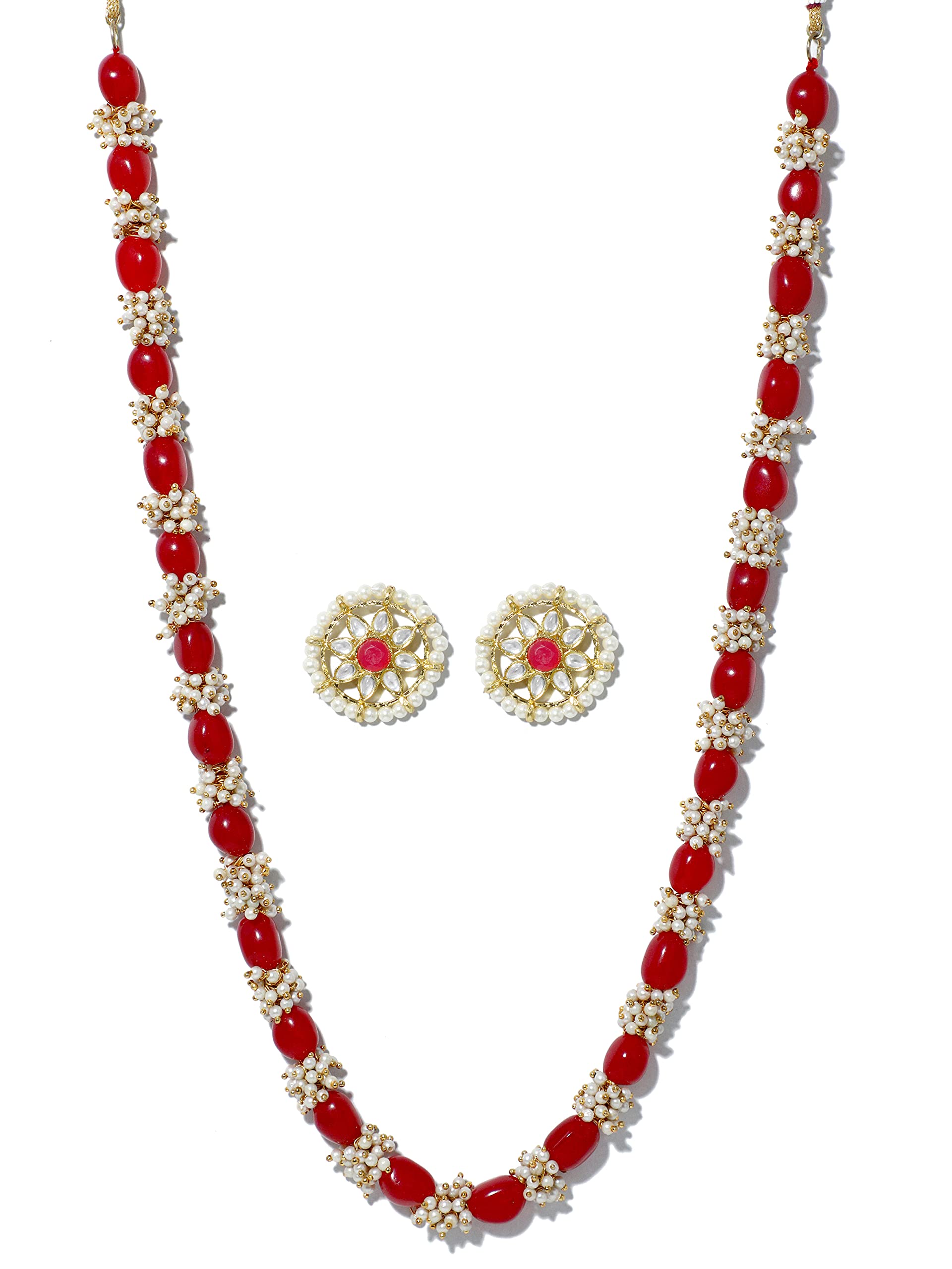 Karatcart Tassels Rani Haar Necklace Set for Women (Red Beads) (B097C1Y9GS) Amazon Price History, Amazon Price Tracker