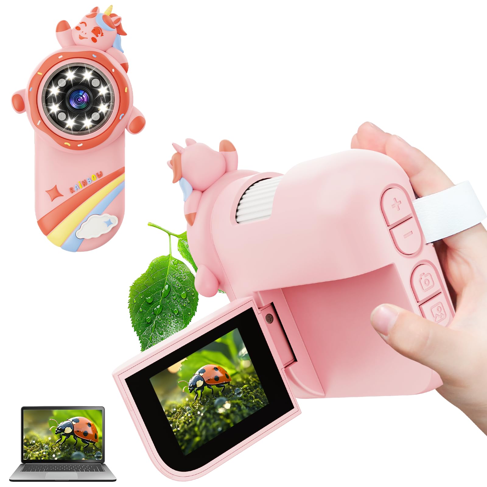 OUTACT 1000X Digital Microscope for Kids, 2.0" Kids Microscope, 1080P DV Rechargeable Portable Microscope, Handheld Digital Magnifying Glass for Kids - Science Gadget Gift for Children Ages 4-12