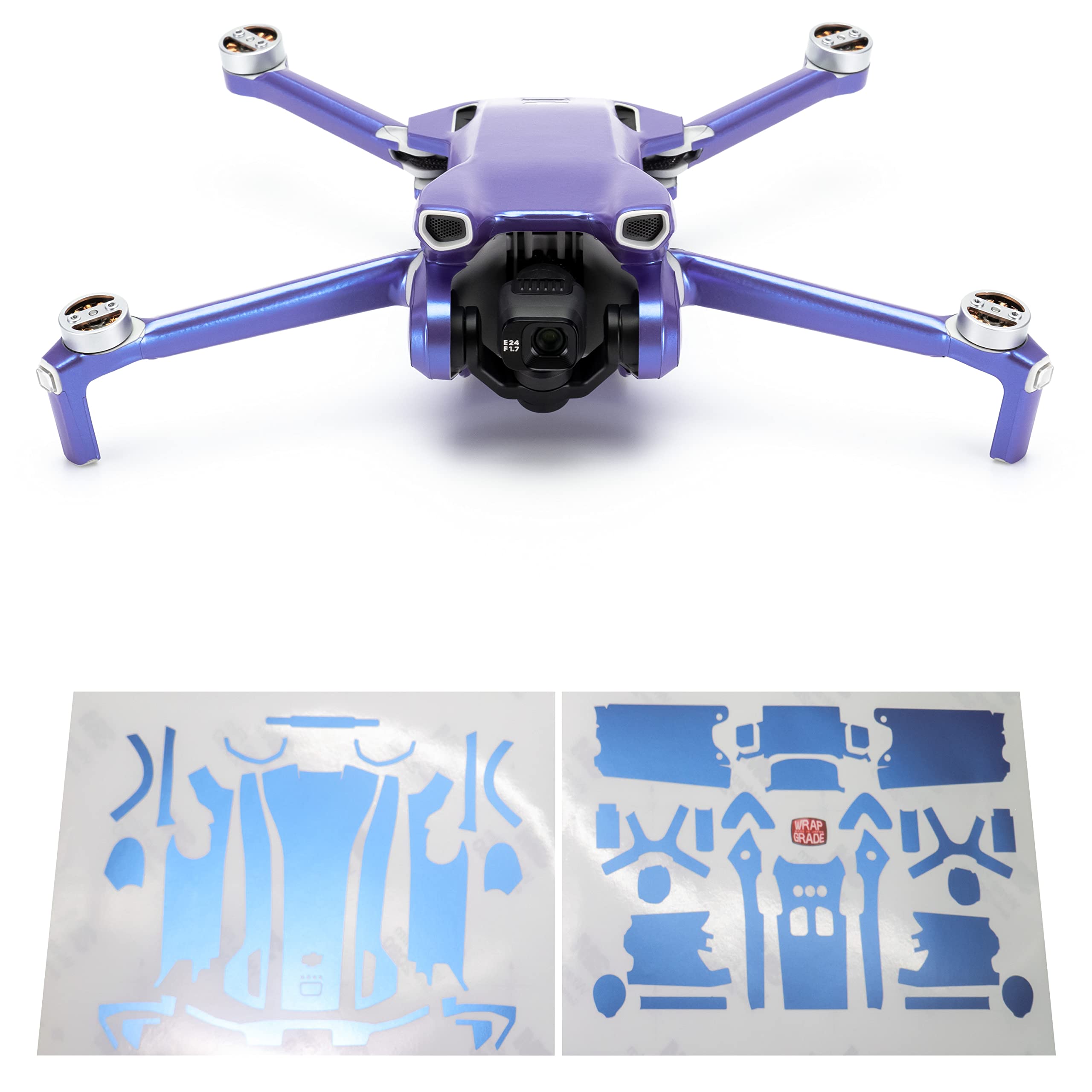WRAPGRADE Skin Stickers compatible with DJI Mini 3 | Main Unit (CELESTE BLUE)