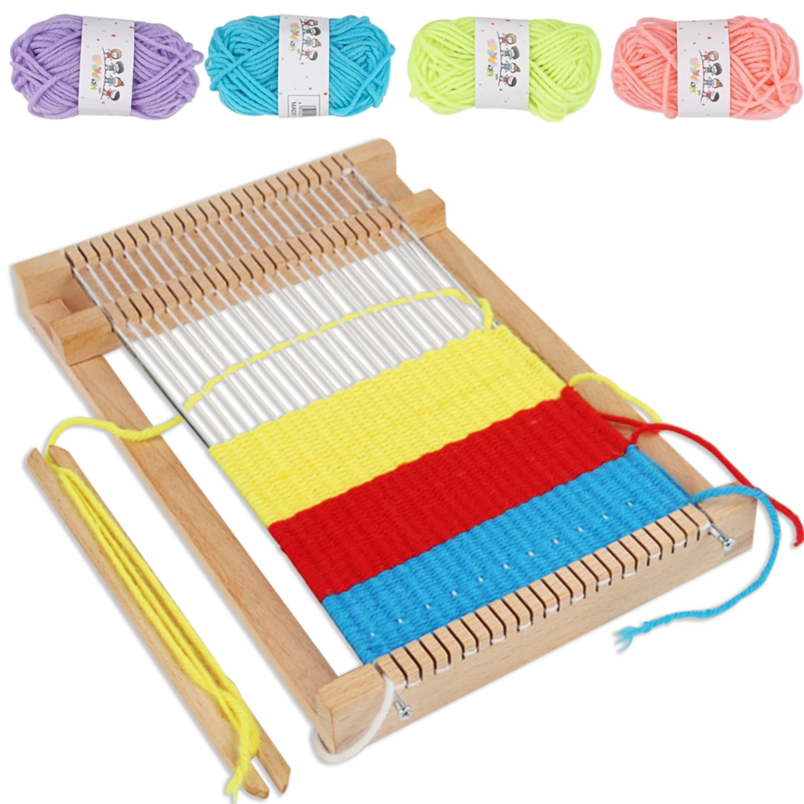 Métier à Tisser Enfant LYKTRIX 29x19cm - Kit Complet Avec Fils Multicolores Pour Débutants