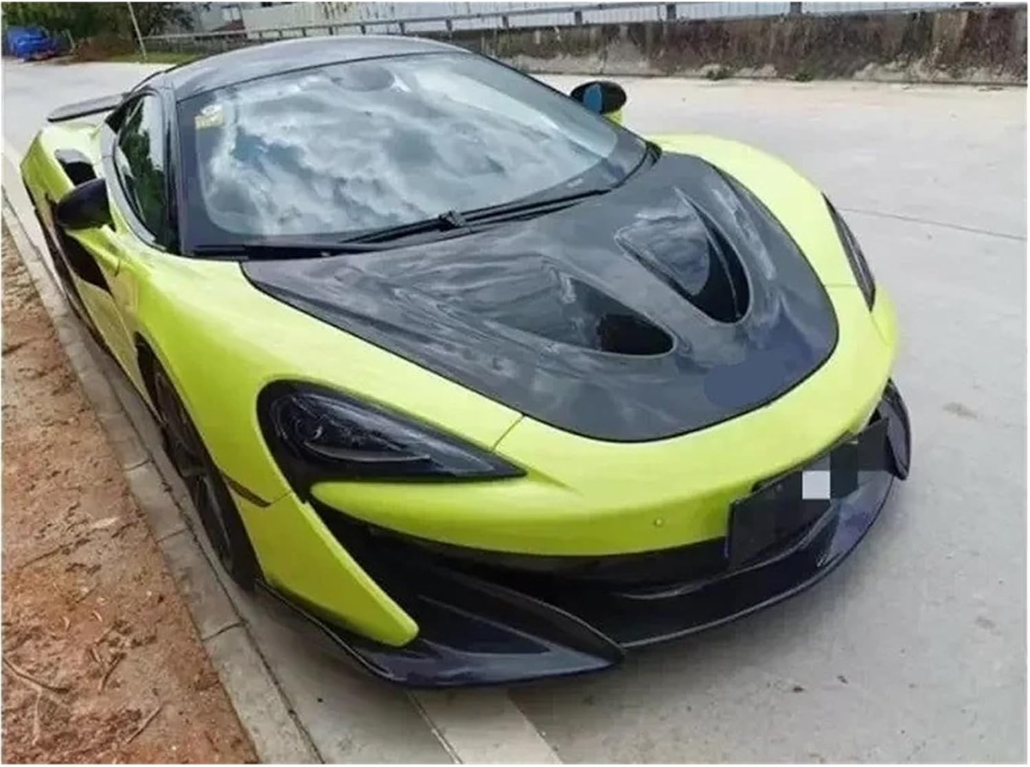 Carbon Fiber Car Front Engine Hood Vent Cover Compatible for Mclaren 540C 570S 570GT 600LT 2015 2016 2017 2018 2019(Double Layer Carbon)