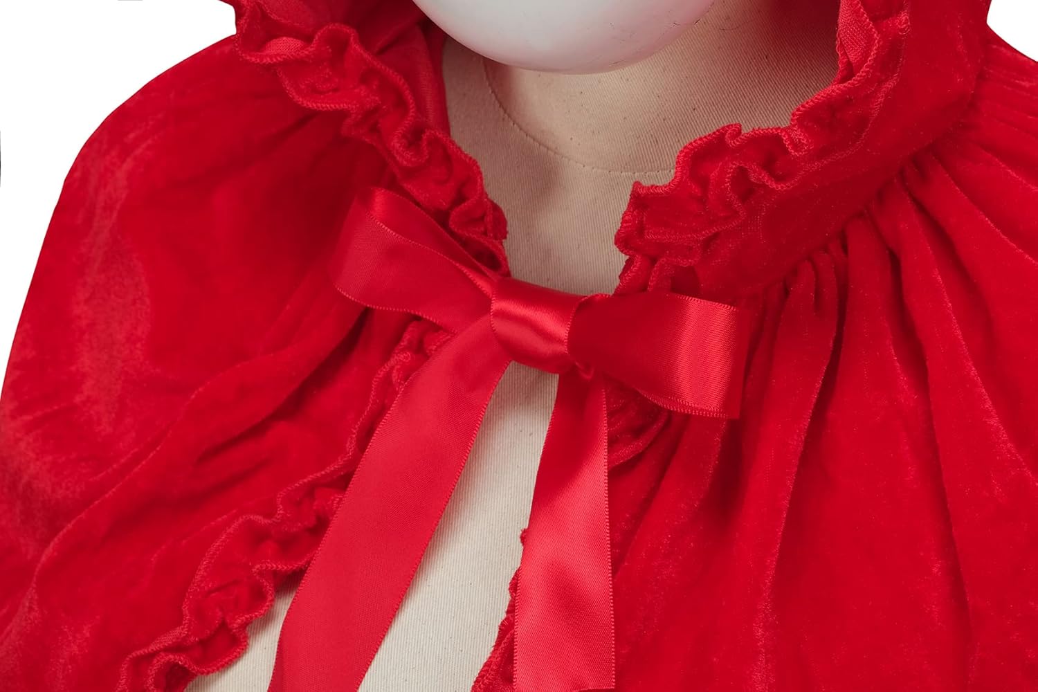 Little Red Riding Hood Cape Women,Red Velvet Cape,Halloween Christmas Costume - Image 9