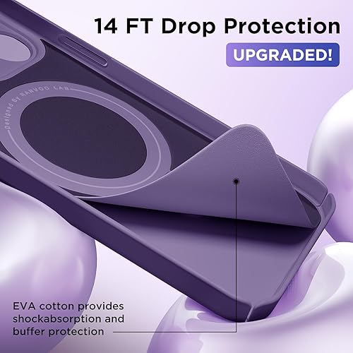 Miniatura 5 de Funda para iPhone 14 Pro Max con soporte magnético invisible protección militar contra caídas compatible con MagSafe antihuellas, interior de espuma