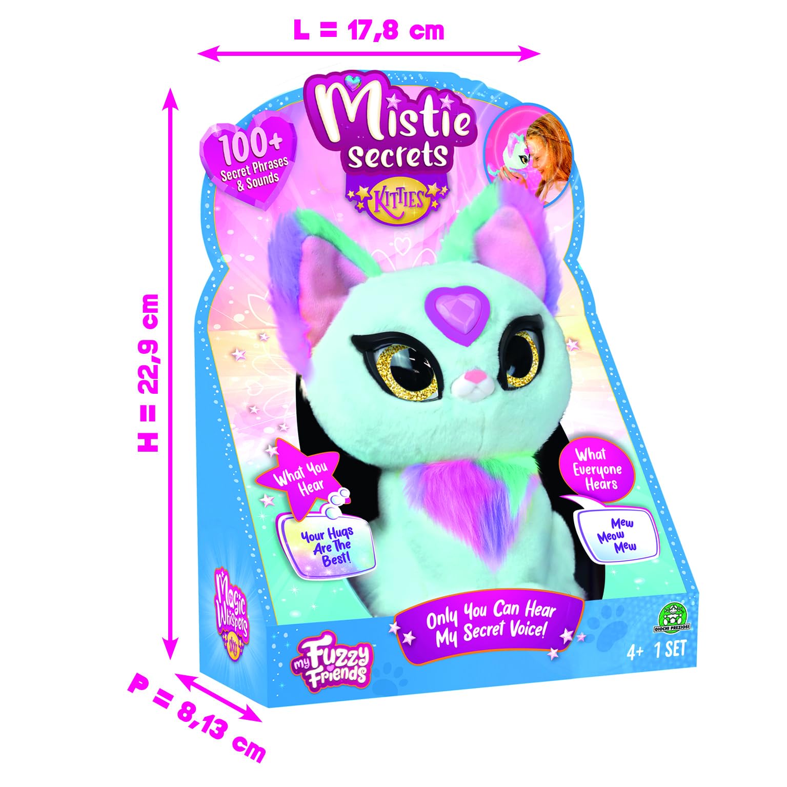 Peluche Interactive avec Fonctions électroniques, Parle en français, Toi Seul Peut Entendre Ses Secrets, Coeur Magique, Modèle Skye, pour Les Enfants dès 4 Ans, MY0003
