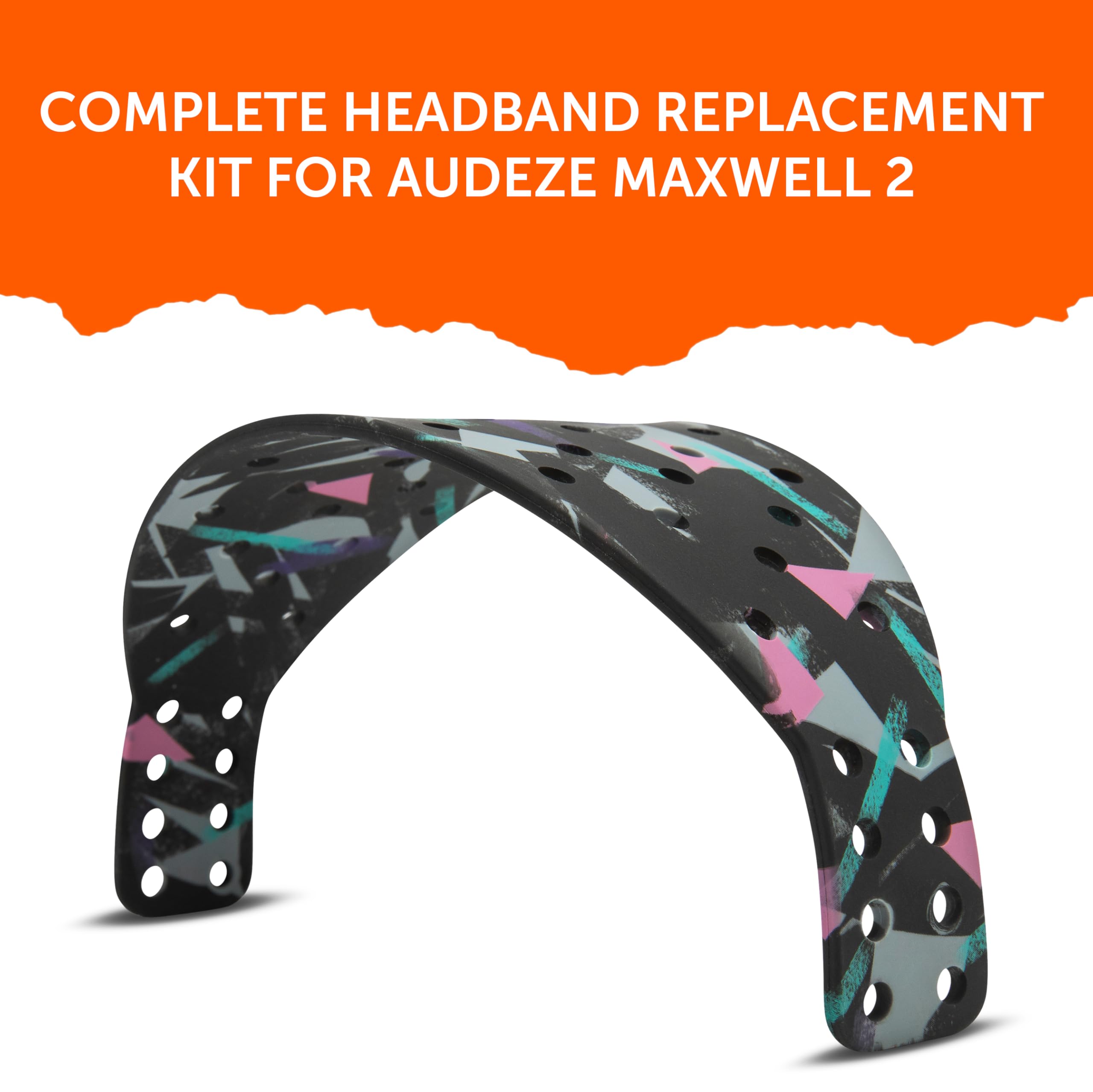 WC Mod Kit Maxwell 2 - Almohadillas de Gel refrescante + Diadema de Silicona Extra Ancha + Placas de Altavoz magnéticas Compatible con Audeze Maxwell 2 de Wicked Cushions | Negro de los 90