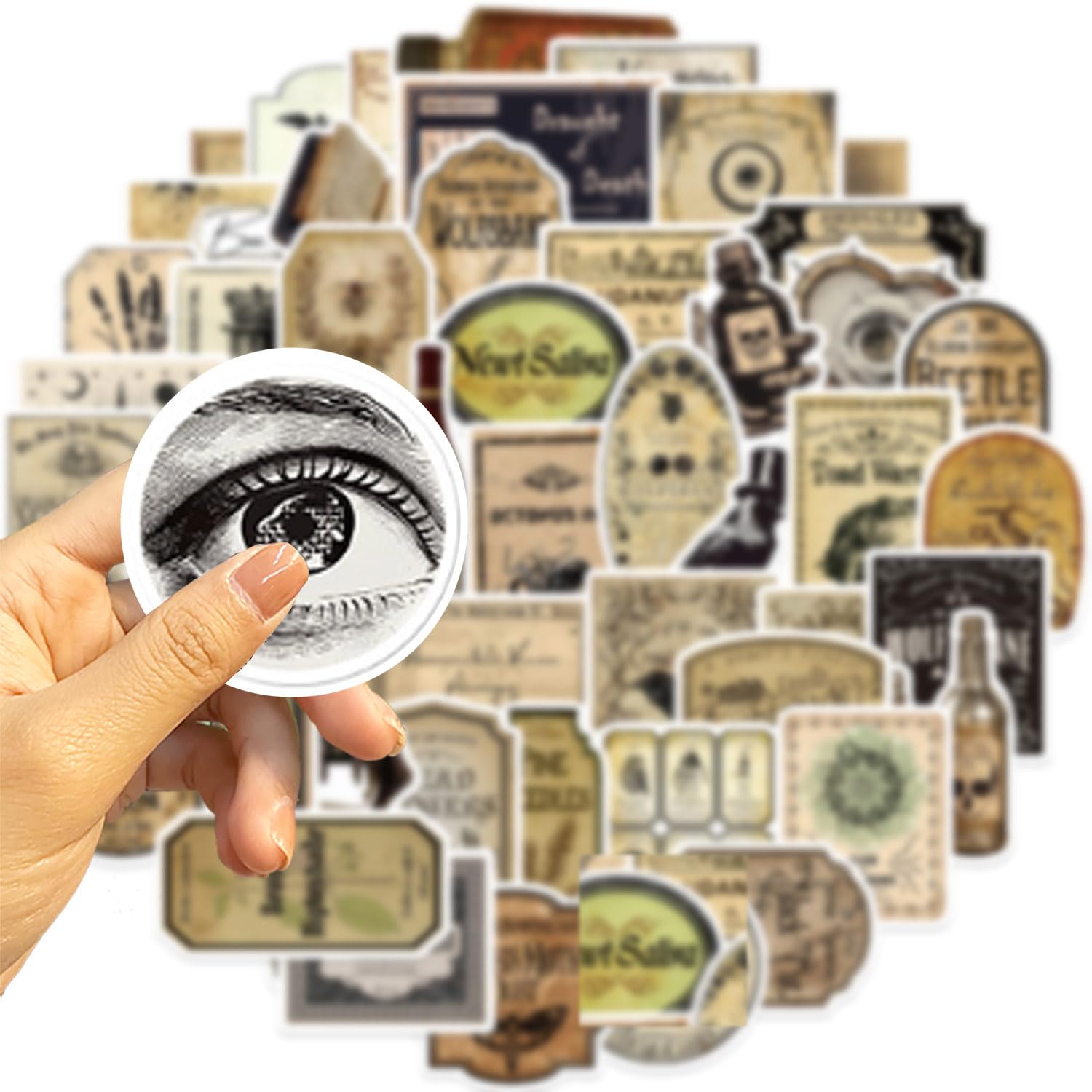 200 etichette adesive per bottiglie d'acqua, impermeabili, vintage, gotiche, per scrapbooking, skateboard, laptop, bici, idrofiasco, pozioni, adesivi per adulti