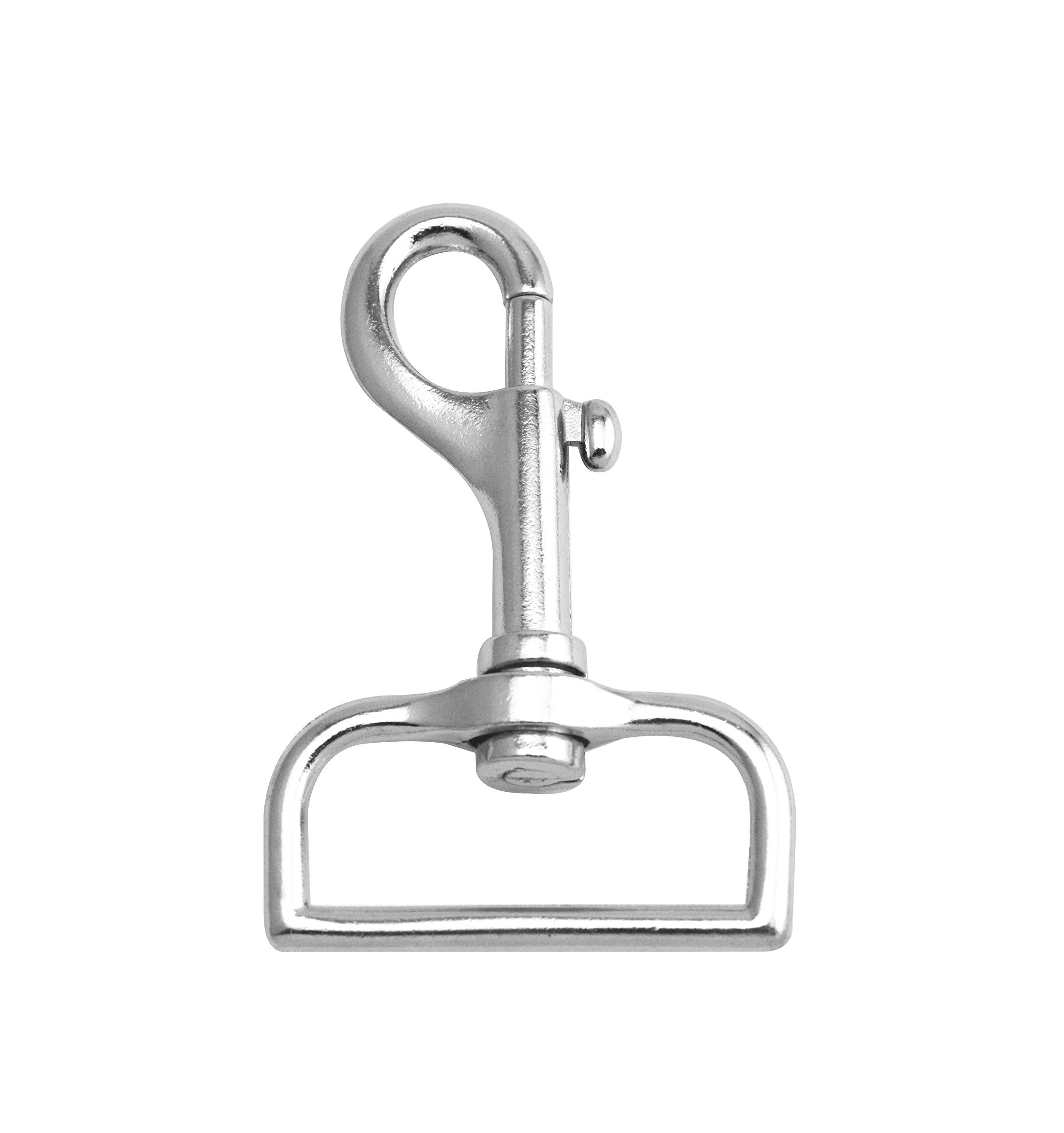 Wuuycoky Silvery 1" Inner Diameter D Ring Gun Buckle Large Lobster Clasps Swivel Snap Hooks Pack of 4