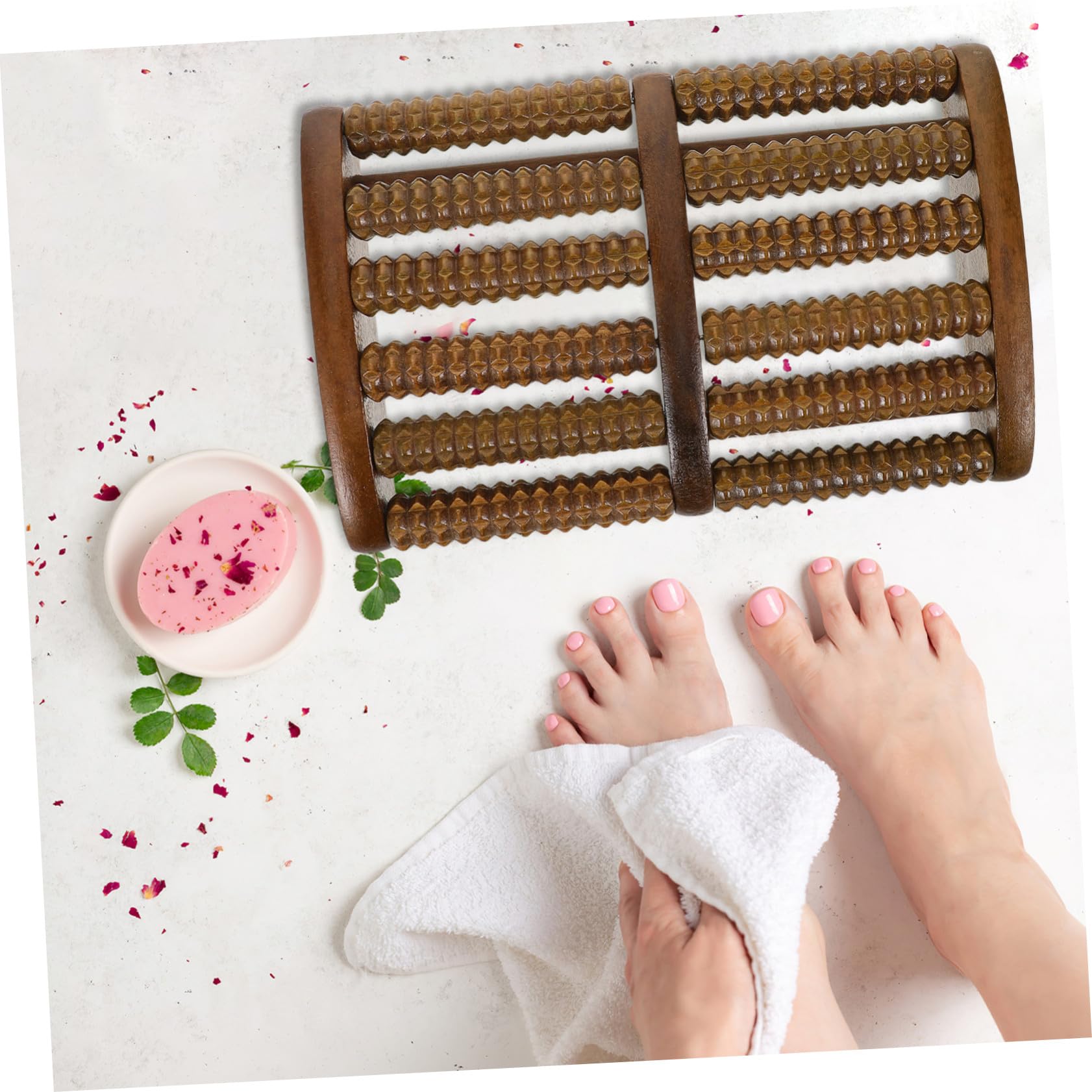 Fußmassagegerät aus Holz Manuelle Fußrolle zur Akupressur Tragbare Fußmassagerolle für Zuhause und Reisen Holzfußrollenmassagegerät zur Entspannung
