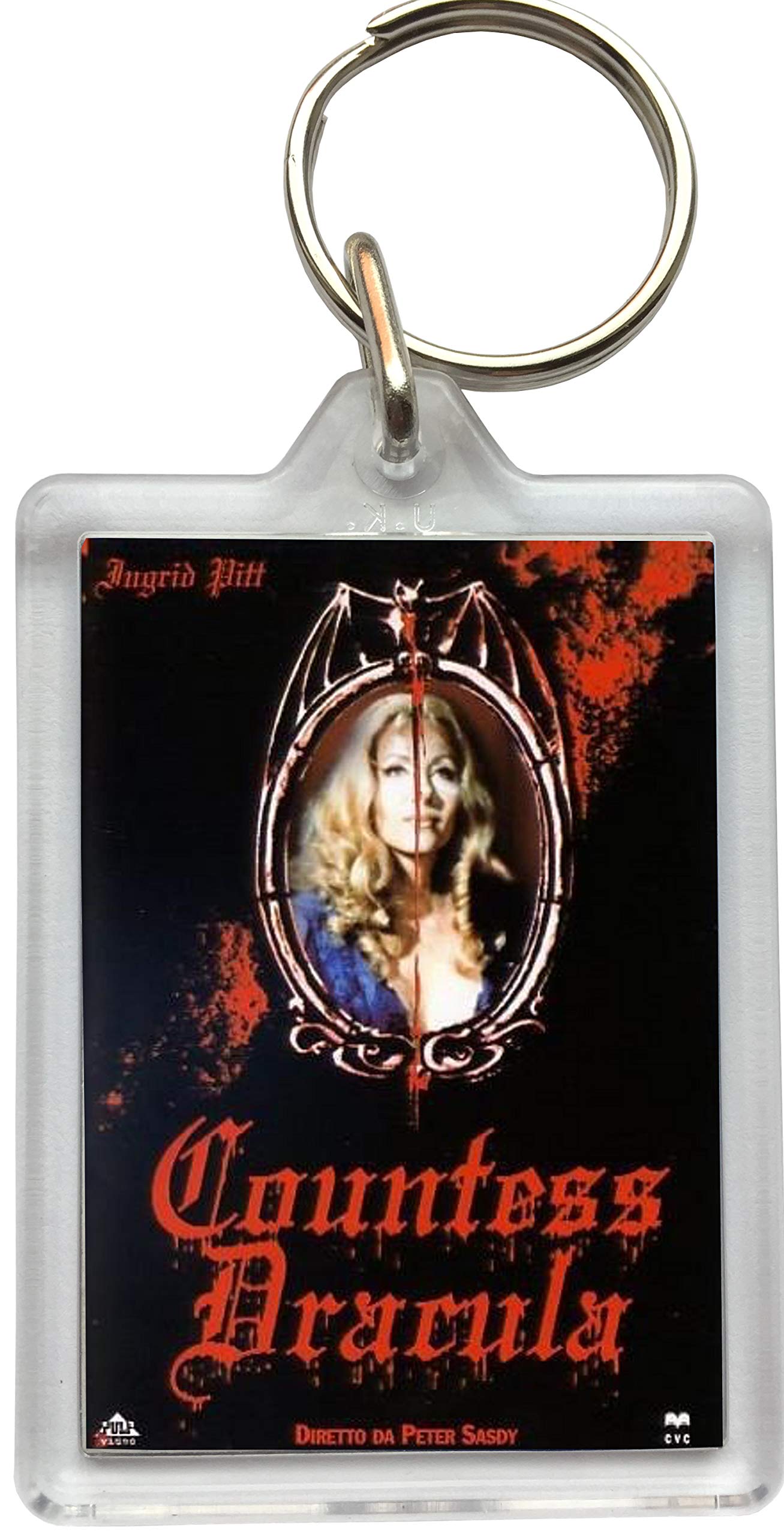 Super Universe Unisex Multicolored Countess Dracula Portrait Acrylic Keyring – Classic Horror Collectible, 4.2 X 6.2Cm