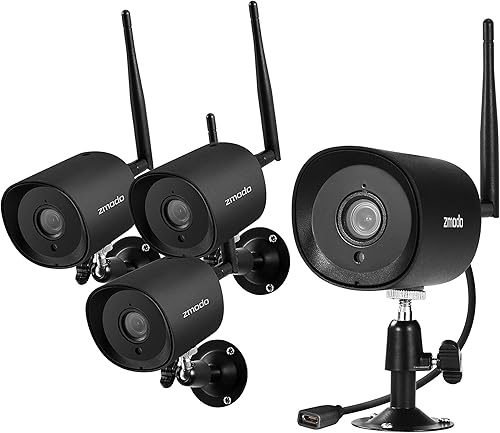 Zmodo Cámara de seguridad inalámbrica para exteriores, cámara enchufable HD 1080P, visión nocturna, detección de movimiento, dección AI, nube,