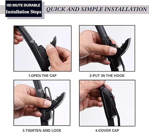 Miniatura 5 de Limpiaparabrisas de 24 + 18 pulgadas con limpiaparabrisas trasero de 14 pulgadas, repuesto automotriz para Hyundai Santa Fe 2007-2012, fácil de