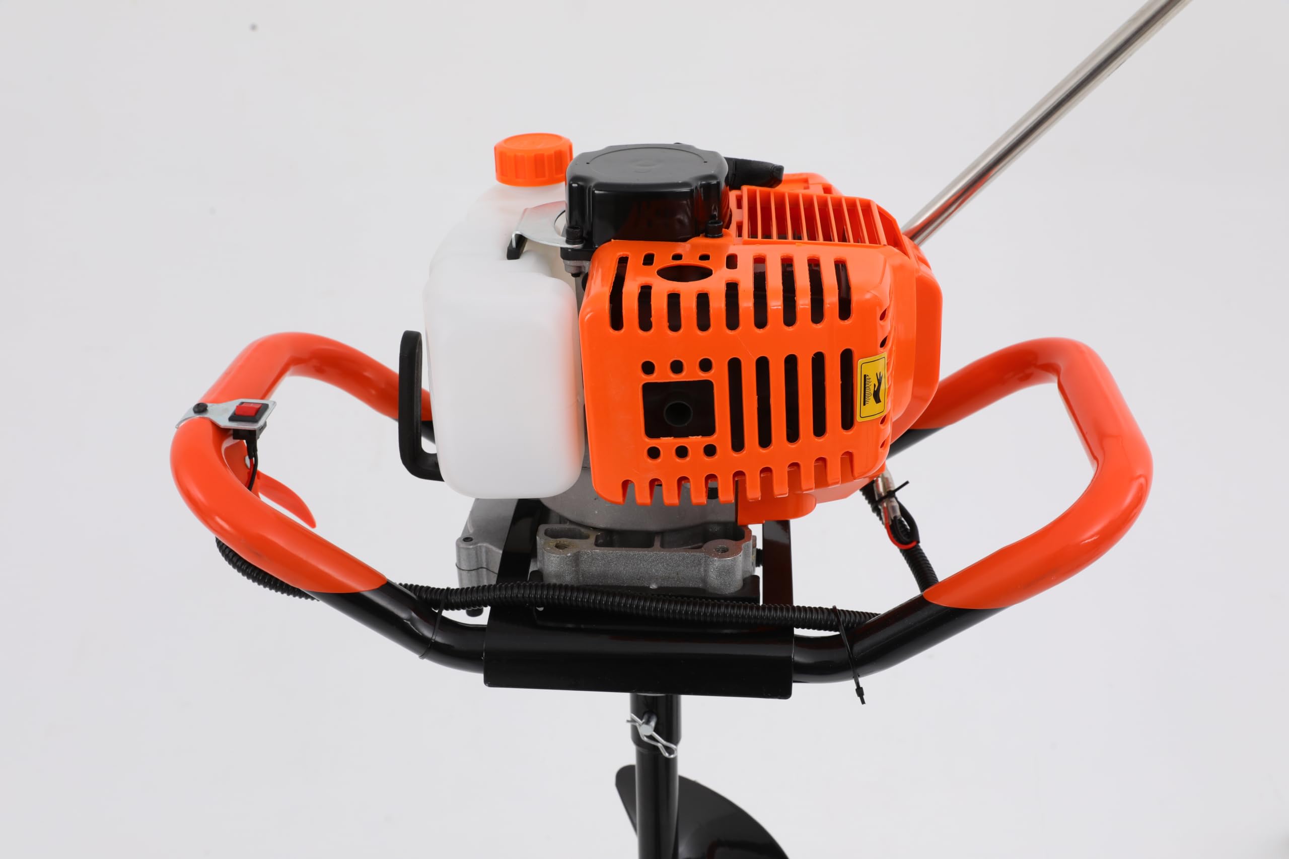 52CC Benzin Erdbohrer, 2 Takt Motor Benzin Pfahlramme Professionell Gärtenerdbohrer Obstgartenerdbohrer für Rasenflächen, 1.2L/0.3gal