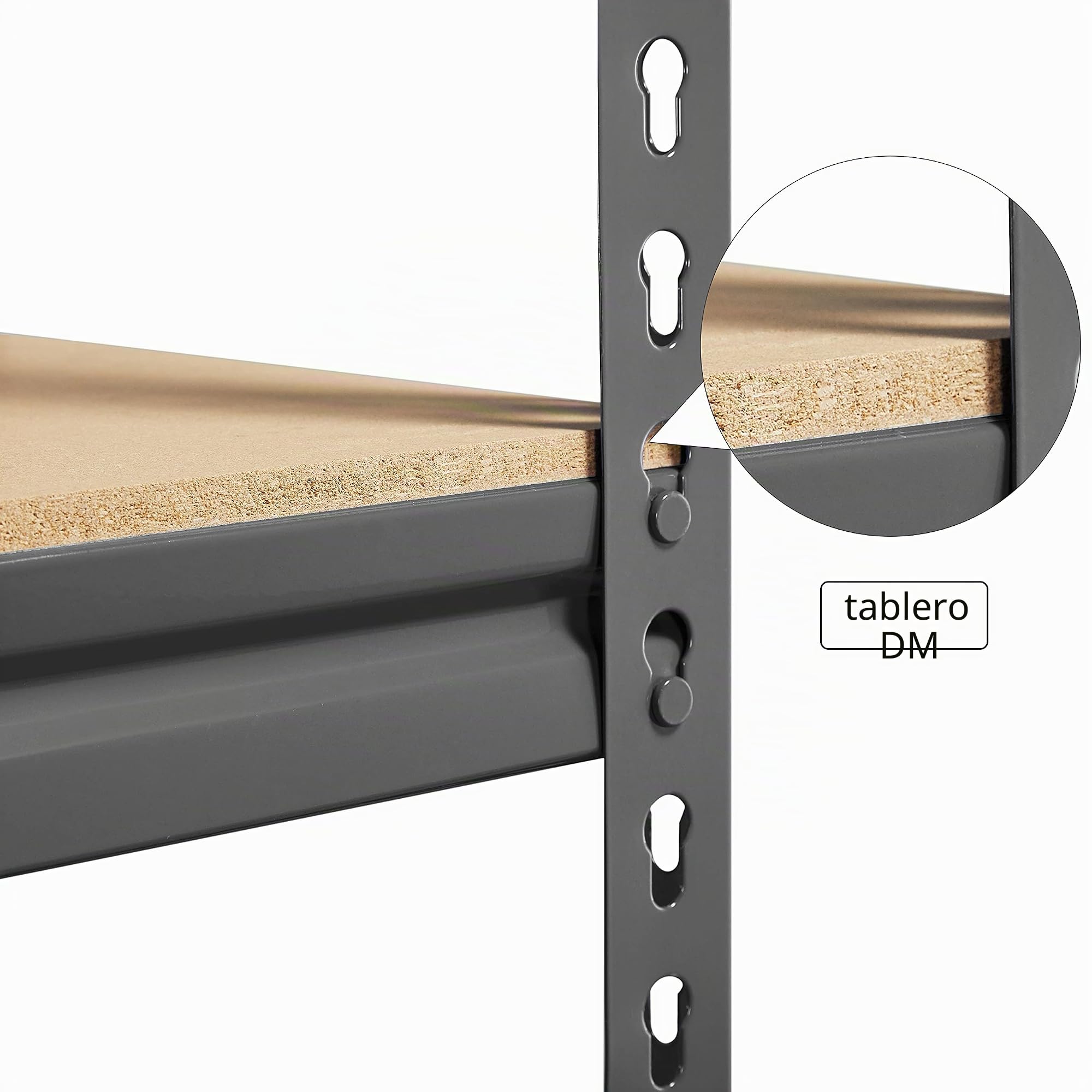 Yaheetech Estantería de Almacenaje Estantería Metálica Garaje Cocina Soporte 150 x 140 x 30 cm Gris Oscuro