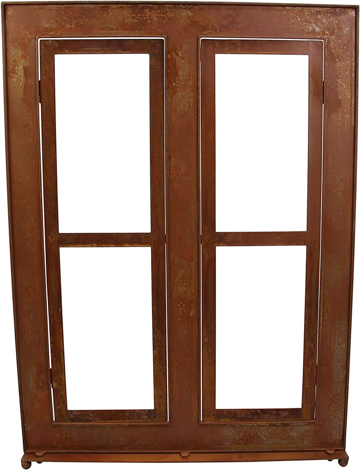 Dekoleidenschaft Gartendeko Fenster aus Metall in Rost-Optik, 57x80 cm, Deko-Fenster, Fensterrahmen, Sprossenfenster, Garten-Dekoration für Draußen